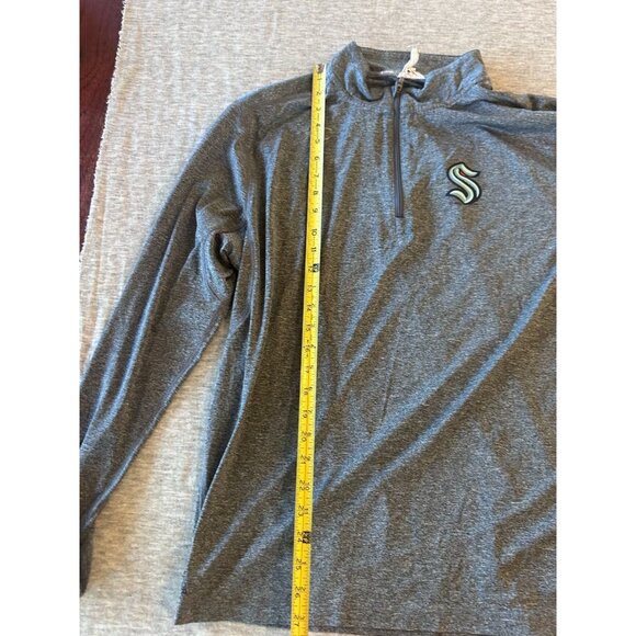 Champion Seattle Kraken Sweater Men's Size L Polyester Pullover Zip Mock Vapor G - Picture 6 of 8